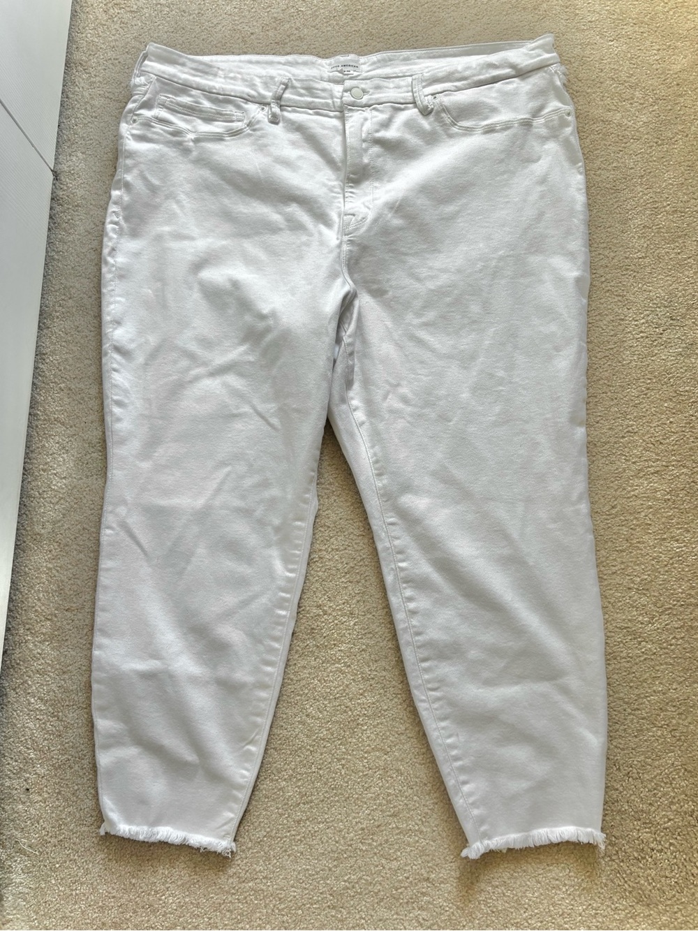 Good American Good Petite Skinny White Mid Rise Jeans Size 28